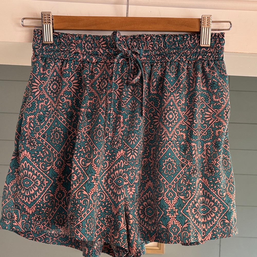 Missguided Teal and‎ Cream High Waist Shorts